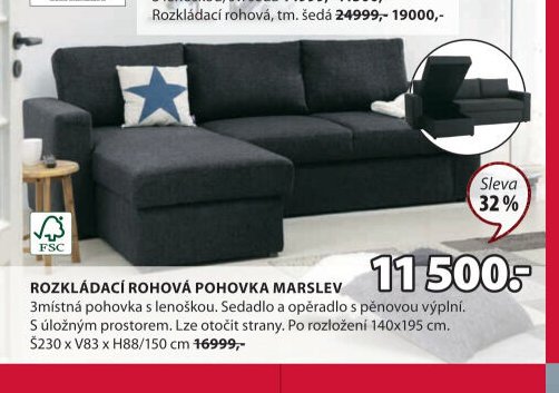 Rozkládací rohová pohovka MARSLEV