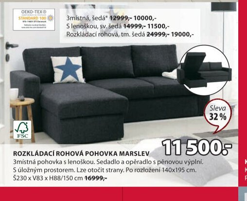 Rozkládací rohová pohovka MARSLEV