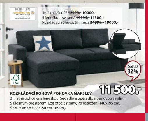 Rozkládací rohová pohovka MARSLEV