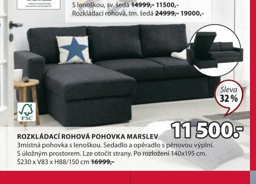 Rozkládací rohová pohovka MARSLEV