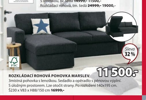 Rozkládací rohová pohovka MARSLEV