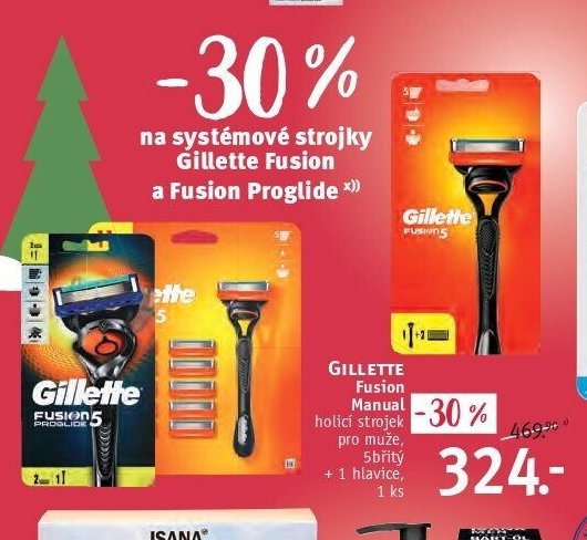 GILLETTE Fusion Manual holicí strojek 5 břitý + 1 hlavice, 1 ks