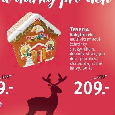TEREZIA Rakytníček+ multivitaminové želatinky s rakytníkem, perníková chaloupka, různé barvy, 50 ks