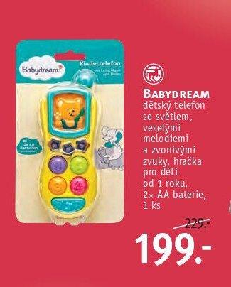 BABYDREAM dětský telefon se světlem, veselými melodiemi a zvonivými zvuky, hračka pro děti od 1 roku