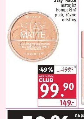 Rimmel Stay Matte pudr - ROSSMANN drogerie aktualniletaky.eu