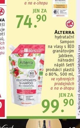 Alterra hydratační šampon na vlasy s BIO granátovým jablkem