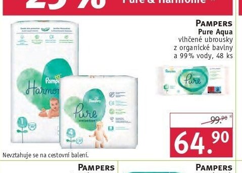 Pampers Pure Aqua vlhčené ubrousky