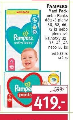Pampers Maxi Pack nebo Pants dětské pleny