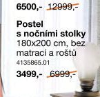 Postel s nočními stolky 180x200 cm