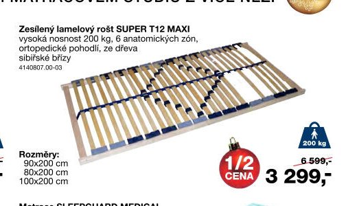 Zesílený lamelový rošt SUPER T12 MAXI