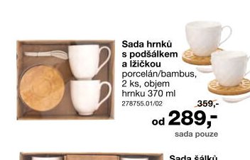 Sada hrnků s podšálkem a lžičkou porcelán/bambus - Jysk aktualniletaky.eu
