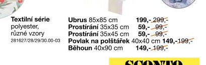 Textilní série polyester, různé vzory