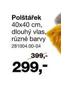 Polštářek 40x40 cm, dlouhý vlas, různé barvy