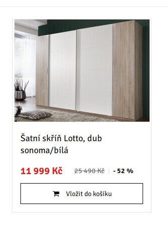 Šatní skříň Lotto, dub sonoma/bílá