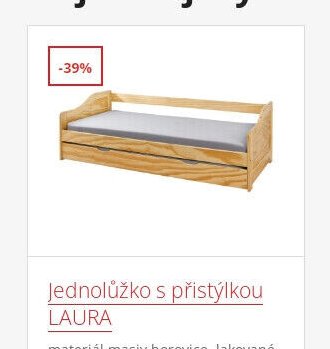 Jednolůžko s přistýlkou LAURA