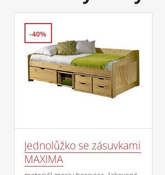 Jednolůžko se zásuvkami MAXIMA