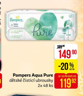 Pampers Aqua Pure dětské čistící ubrousky 2x 48 ks - Teta drogerie aktualniletaky.eu