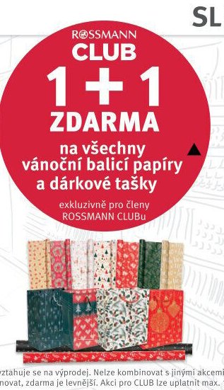 Vánoční balicí papíry a dárkové tašky - ROSSMANN drogerie aktualniletaky.eu