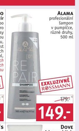 ALAMA profesionální šampon v pumpičce, různé druhy, 500 ml - ROSSMANN drogerie aktualniletaky.eu