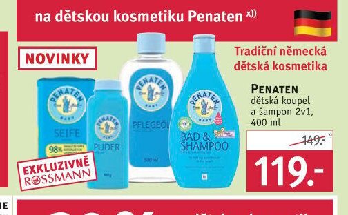Penaten dětská koupel a šampon 2v1, 400 ml - ROSSMANN drogerie aktualniletaky.eu
