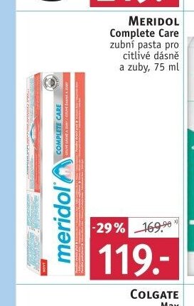 Meridol Complete Care zubní pasta pro citlivé dásně a zuby, 75 ml - ROSSMANN drogerie aktualniletaky.eu