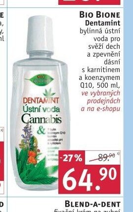 Bio Bione Dentamint bylinná ústní voda pro svěží dech a zpevnění dásní s karnitinem a koenzymem Q10, 500 ml - ROSSMANN drogerie aktualniletaky.eu