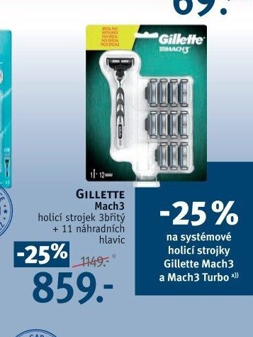 GILLETTE Mach3 holicí strojek + 11 náhradních hlavic - ROSSMANN drogerie aktualniletaky.eu