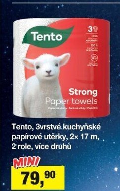 Tento, 3vrstvé kuchyňské papírové utěrky, 2x 17 m, 2 role, více druhů