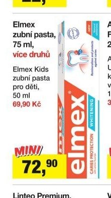 Elmex zubní pasta, 75 ml / Elmex Kids zubní pasta, 50 ml