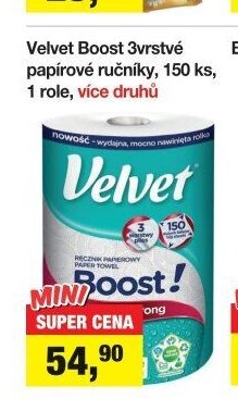 Velvet Boost papírové ručníky, 150 ks