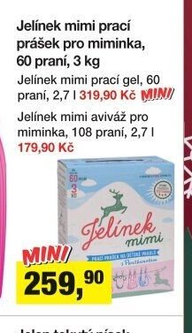 Jelínek mimi prací prášek pro miminka, 60 praní, 3 kg