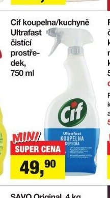 Cif koupelna/kuchyně Ultrafast čisticí prostředek, 750 ml