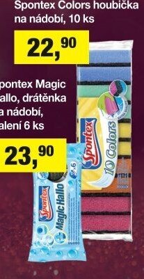 Spontex Colors houbička na nádobí, 10 ks