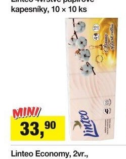 Linteo 4vrstvé papírové kapesníky, 10 x 10 ks