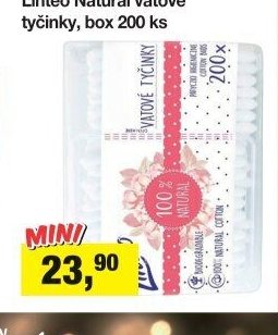 Linteo Natural vatové tyčinky, box 200 ks