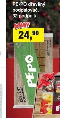 PE-PO dřevěný podpalovač, 32 podpalů