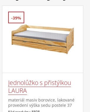 Jednolůžko s přistýlkou LAURA