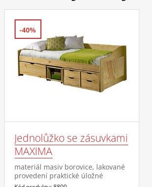 Jednolůžko se zásuvkami MAXIMA