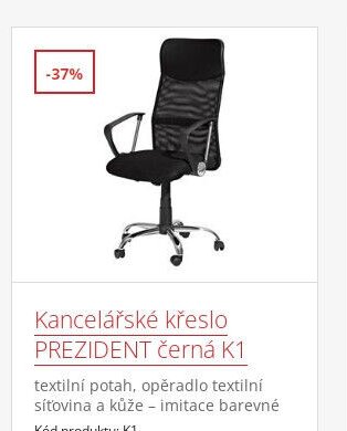 Kancelářské křeslo PREZIDENT černá K1