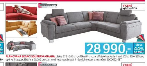 Plánovaná sedací souprava OMAHA