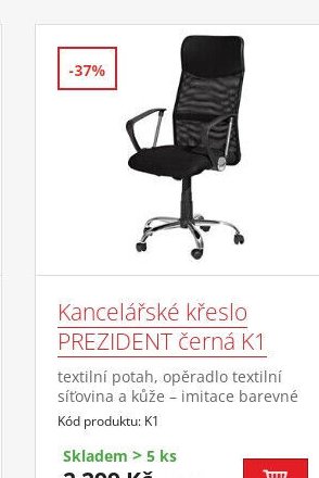 Kancelářské křeslo PREZIDENT černá K1