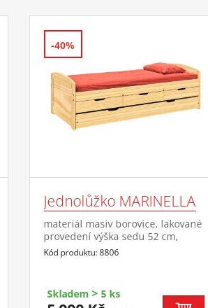 Jednolůžko MARINELLA