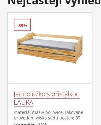 Jednolůžko s přistýlkou LAURA