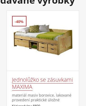 Jednolůžko se zásuvkami MAXIMA