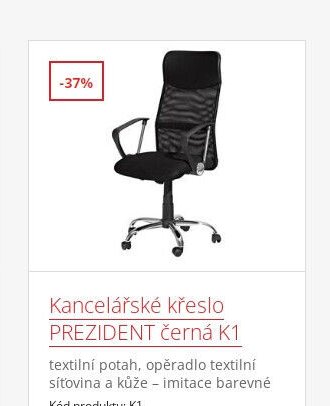 Kancelářské křeslo PREZIDENT černá K1