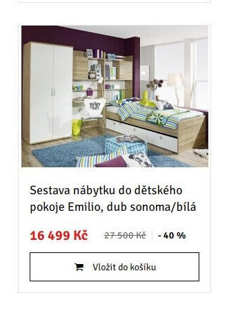 Sestava nábytku do dětského pokoje Emilio, dub sonoma/bílá