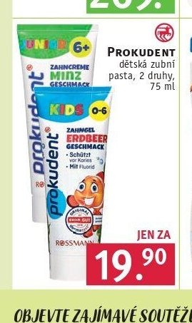 PROKUDENT dětská zubní pasta - ROSSMANN drogerie aktualniletaky.eu