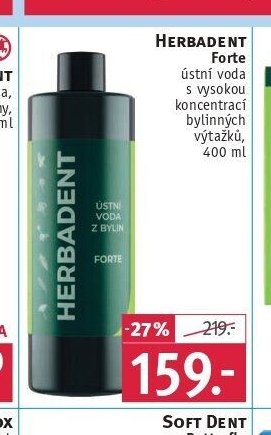 HERBADENT Forte ústní voda s vysokou koncentrací bylinných výtažků, 400 ml - ROSSMANN drogerie aktualniletaky.eu