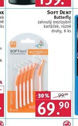 SOFT DENT Butterfly zahnutý mezizubní kartáček, různé druhy, 6 ks - ROSSMANN drogerie aktualniletaky.eu