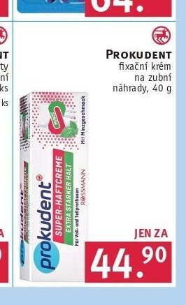 PROKUDENT fixační krém na zubní náhrady, 40 g - ROSSMANN drogerie aktualniletaky.eu